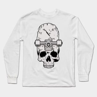 Skateboard Wheels Real Skull Skateboarding Gift Long Sleeve T-Shirt